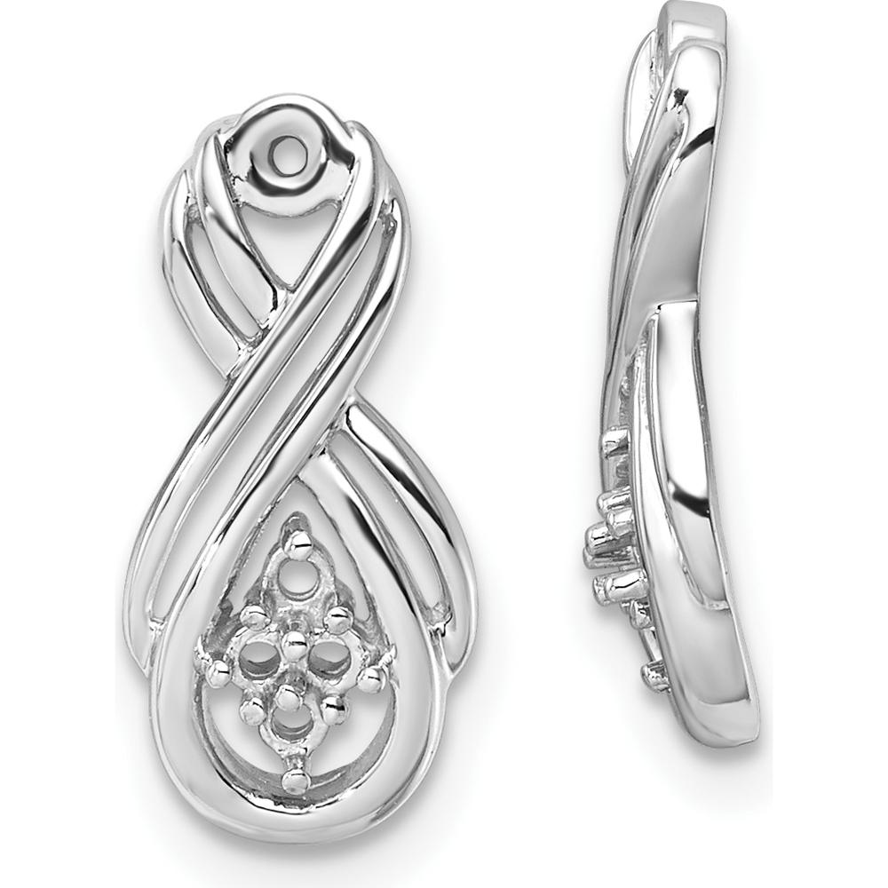 14K White Gold Infinity Diamond Earring Jackets Mountings - Mounting Only by Oro Pregiato