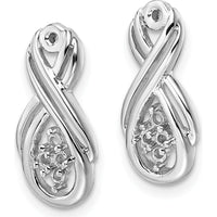 14K White Gold Infinity Diamond Earring Jackets Mountings - Mounting Only by Oro Pregiato