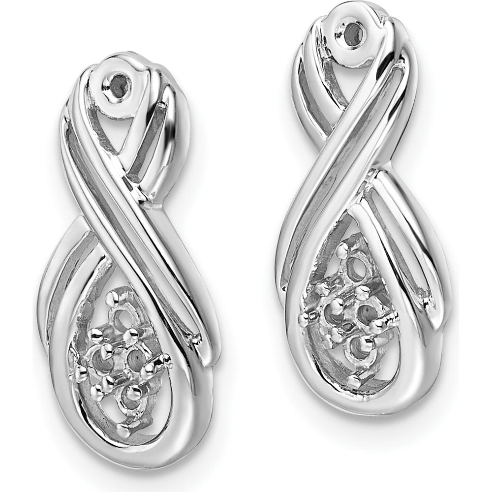 14K White Gold Infinity Diamond Earring Jackets Mountings - Mounting Only by Oro Pregiato