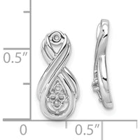 14K White Gold Infinity Diamond Earring Jackets Mountings - Mounting Only by Oro Pregiato
