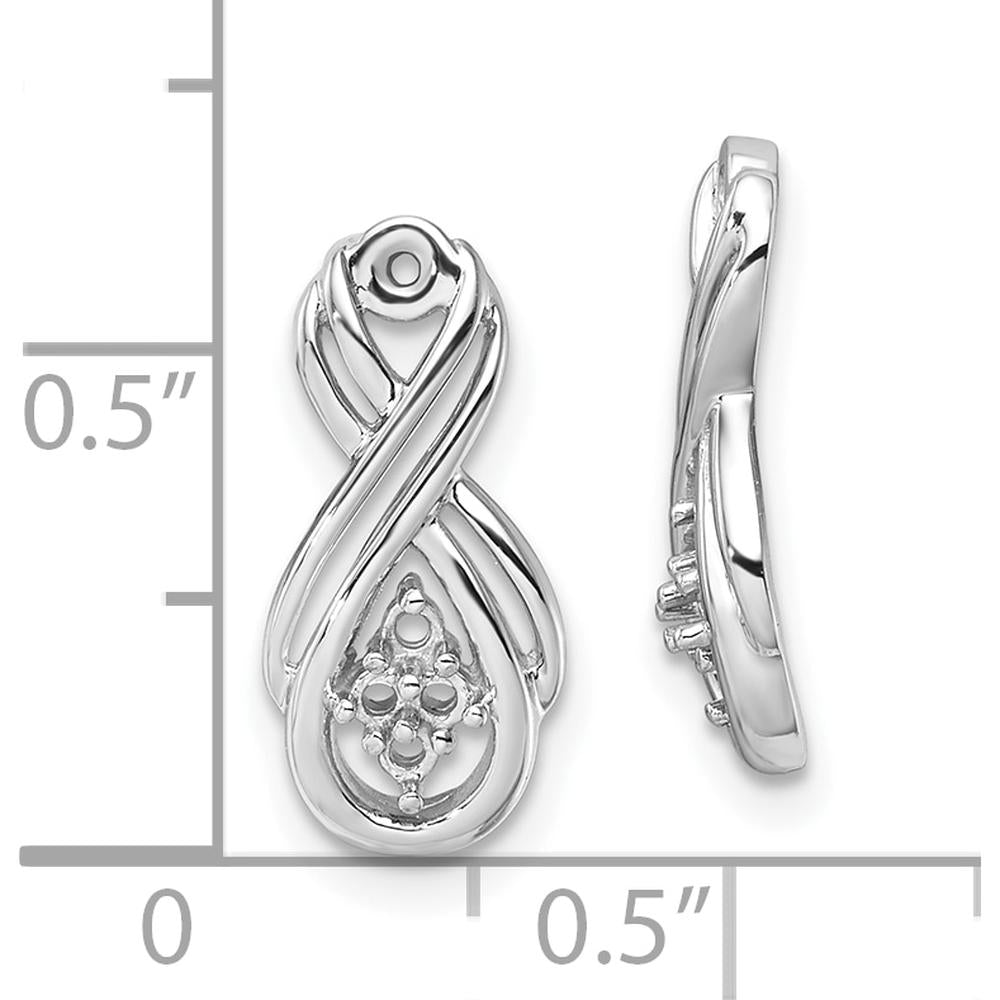 14K White Gold Infinity Diamond Earring Jackets Mountings - Mounting Only by Oro Pregiato