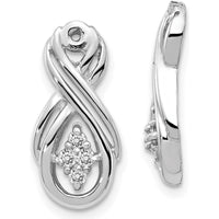 14K White Gold Infinity Earring Jackets with 8 Round Diamonds - 0.017 Carat Total Diamond Weight by Oro Pregiato