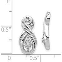 14K White Gold Infinity Earring Jackets with 8 Round Diamonds - 0.017 Carat Total Diamond Weight by Oro Pregiato
