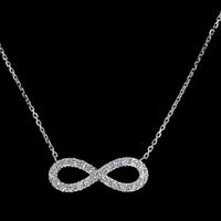 14K White Gold Infinity Motif Pendant with 24 Prong-Set Round Lab Diamonds - 0.46 Carat Total Diamond Weight, E-F Color, VS Clarity - Covaloro Fine Jewelry