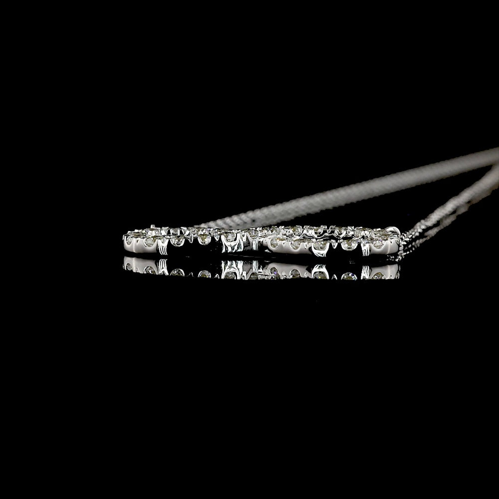 14K White Gold Infinity Motif Pendant with 24 Prong-Set Round Lab Diamonds - 0.46 Carat Total Diamond Weight, E-F Color, VS Clarity - Covaloro Fine Jewelry