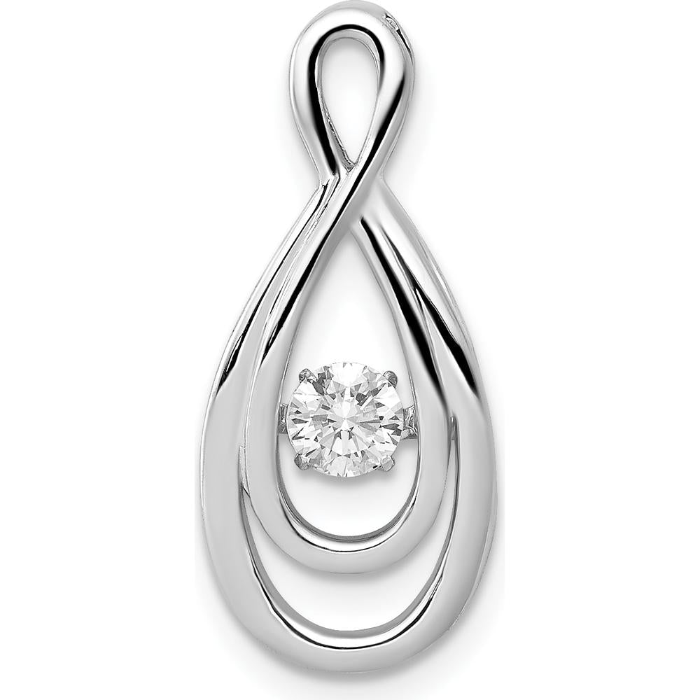 14K White Gold Infinity Pendant with 0.25 Carat Round Diamond - Polished Finish by Monteluci Fine Jewelry