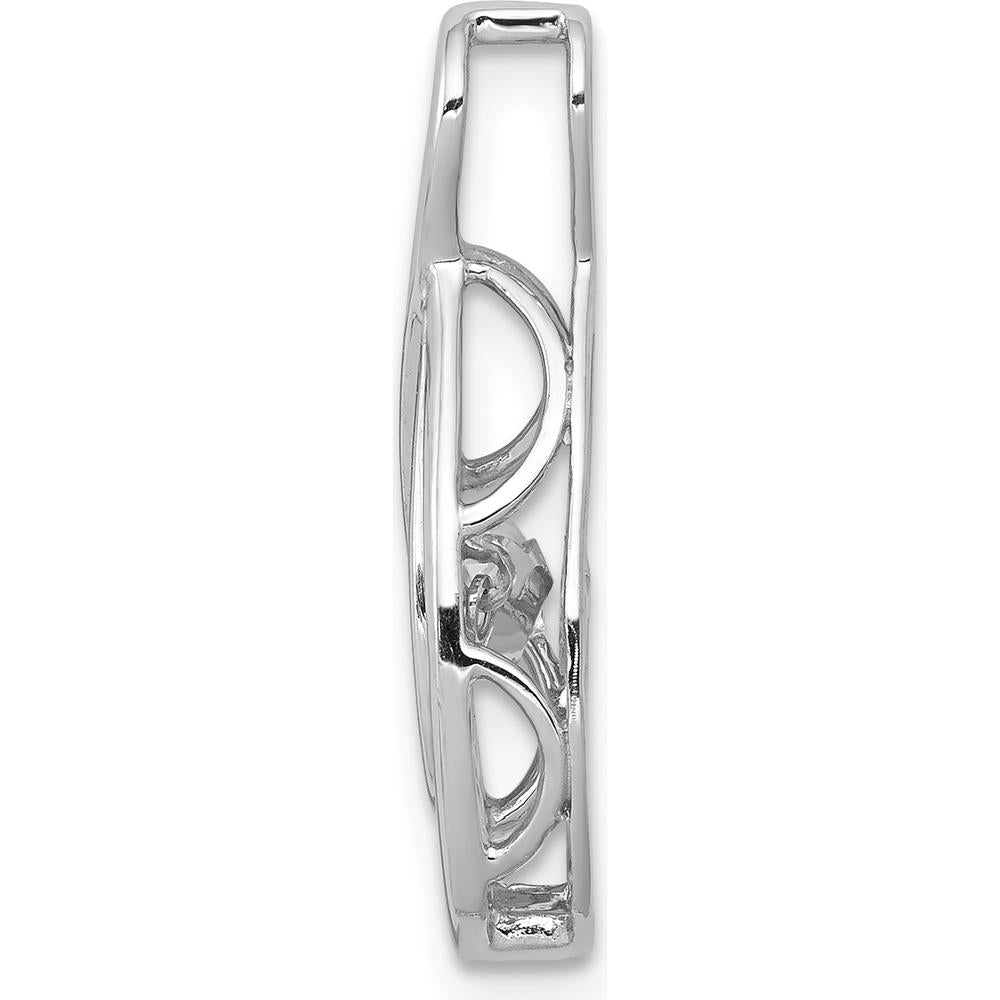 14K White Gold Infinity Pendant with 0.25 Carat Round Diamond - Polished Finish by Monteluci Fine Jewelry