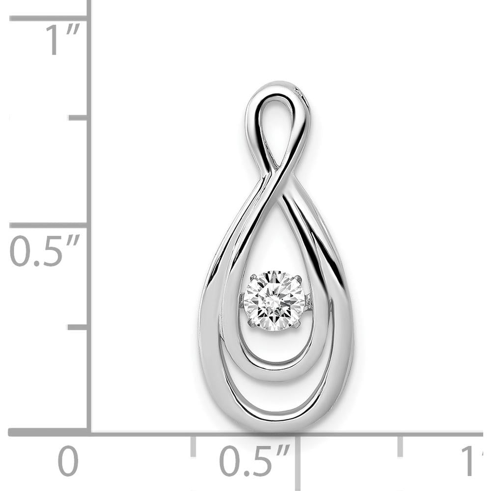 14K White Gold Infinity Pendant with 0.25 Carat Round Diamond - Polished Finish by Monteluci Fine Jewelry