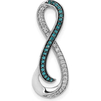 14K White Gold Infinity Pendant with White and Blue Diamonds - 1/5 Carat Total Diamond Weight by Monteluci Fine Jewelry