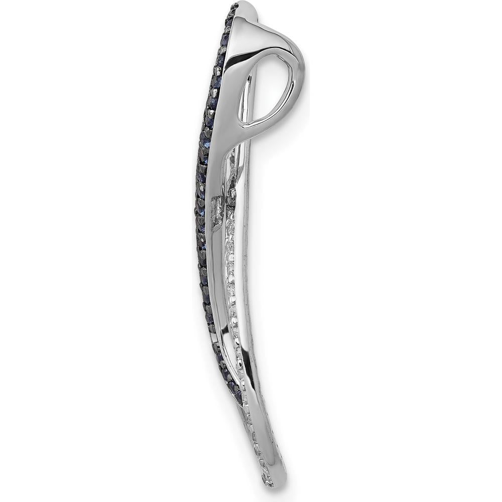 14K White Gold Infinity Pendant with White and Blue Diamonds - 1/5 Carat Total Diamond Weight by Monteluci Fine Jewelry