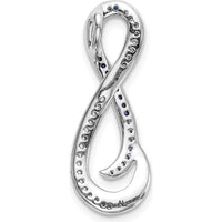 14K White Gold Infinity Pendant with White and Blue Diamonds - 1/5 Carat Total Diamond Weight by Monteluci Fine Jewelry