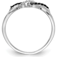 14K White Gold Infinity Ring with Black and White Diamonds - 0.04 Carat Total Diamond Weight by 0