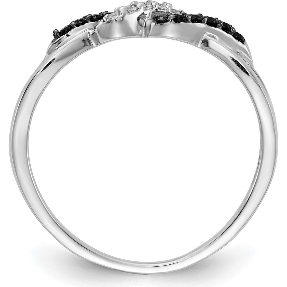 14K White Gold Infinity Ring with Black and White Diamonds - 0.04 Carat Total Diamond Weight by 0