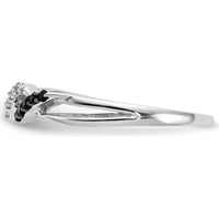 14K White Gold Infinity Ring with Black and White Diamonds - 0.04 Carat Total Diamond Weight by 0