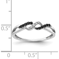 14K White Gold Infinity Ring with Black and White Diamonds - 0.04 Carat Total Diamond Weight by 0