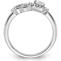 14K White Gold Infinity Ring with Pear-Shaped and Round Prong-Set Diamonds - 0.25 Carat Total Diamond Weight by 0