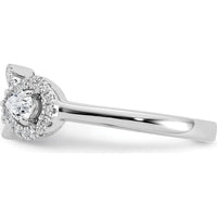 14K White Gold Infinity Ring with Pear-Shaped and Round Prong-Set Diamonds - 0.25 Carat Total Diamond Weight by 0