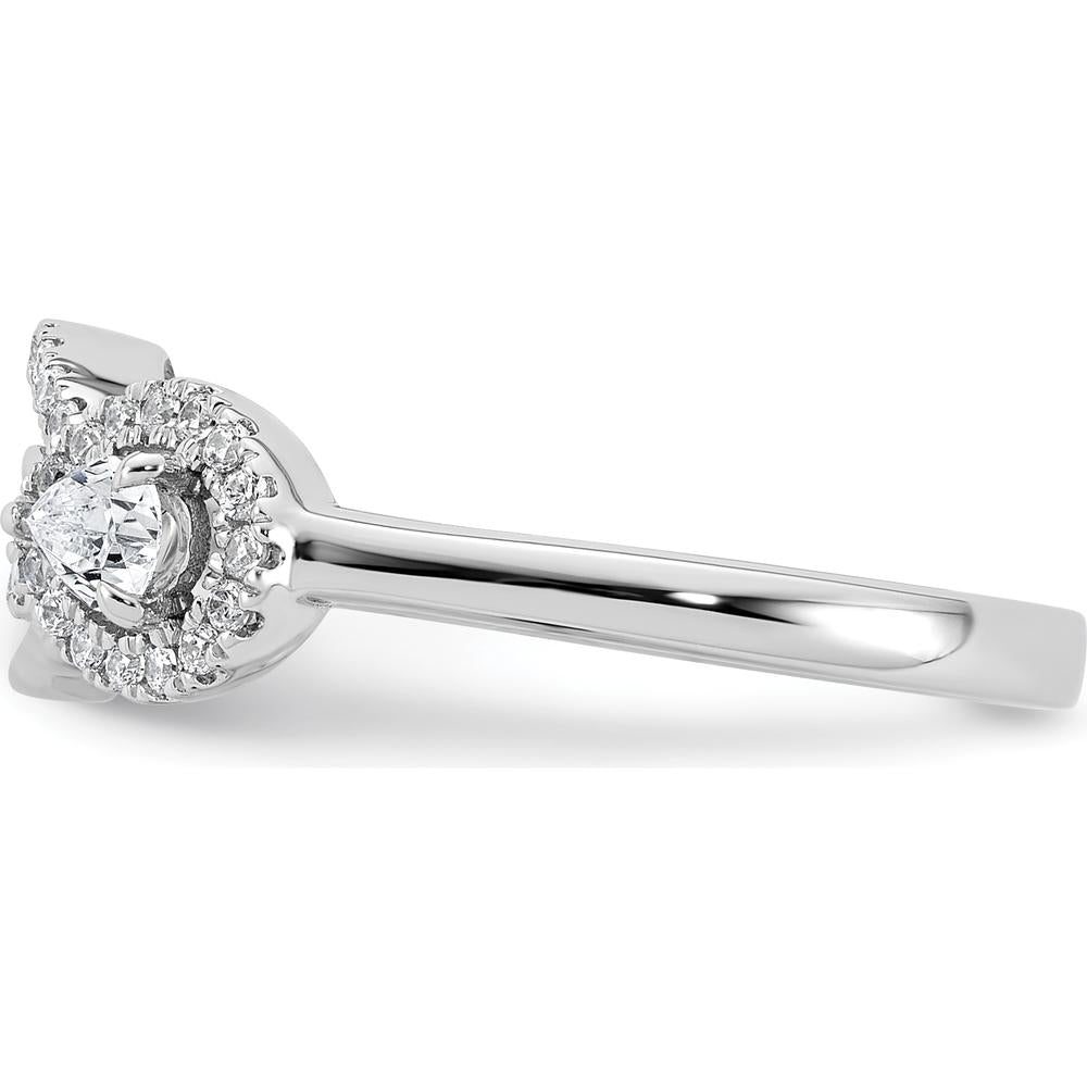14K White Gold Infinity Ring with Pear-Shaped and Round Prong-Set Diamonds - 0.25 Carat Total Diamond Weight by 0
