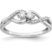 14K White Gold Infinity Ring with Round Natural Diamonds - 0.17 Carat Total Diamond Weight by 0