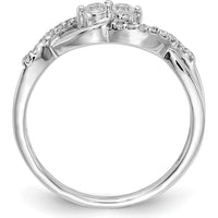 14K White Gold Infinity Ring with Round Natural Diamonds - 0.17 Carat Total Diamond Weight by 0