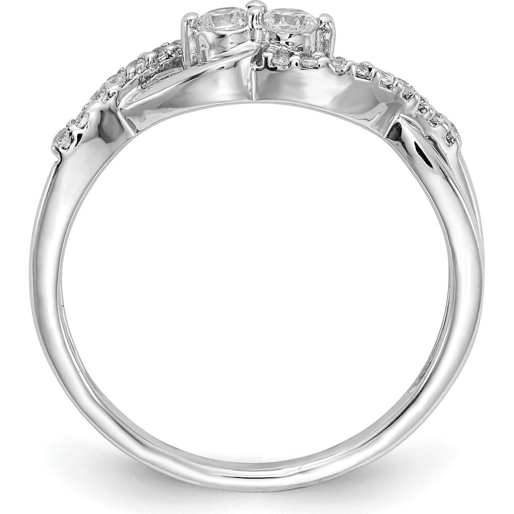 14K White Gold Infinity Ring with Round Natural Diamonds - 0.17 Carat Total Diamond Weight by 0