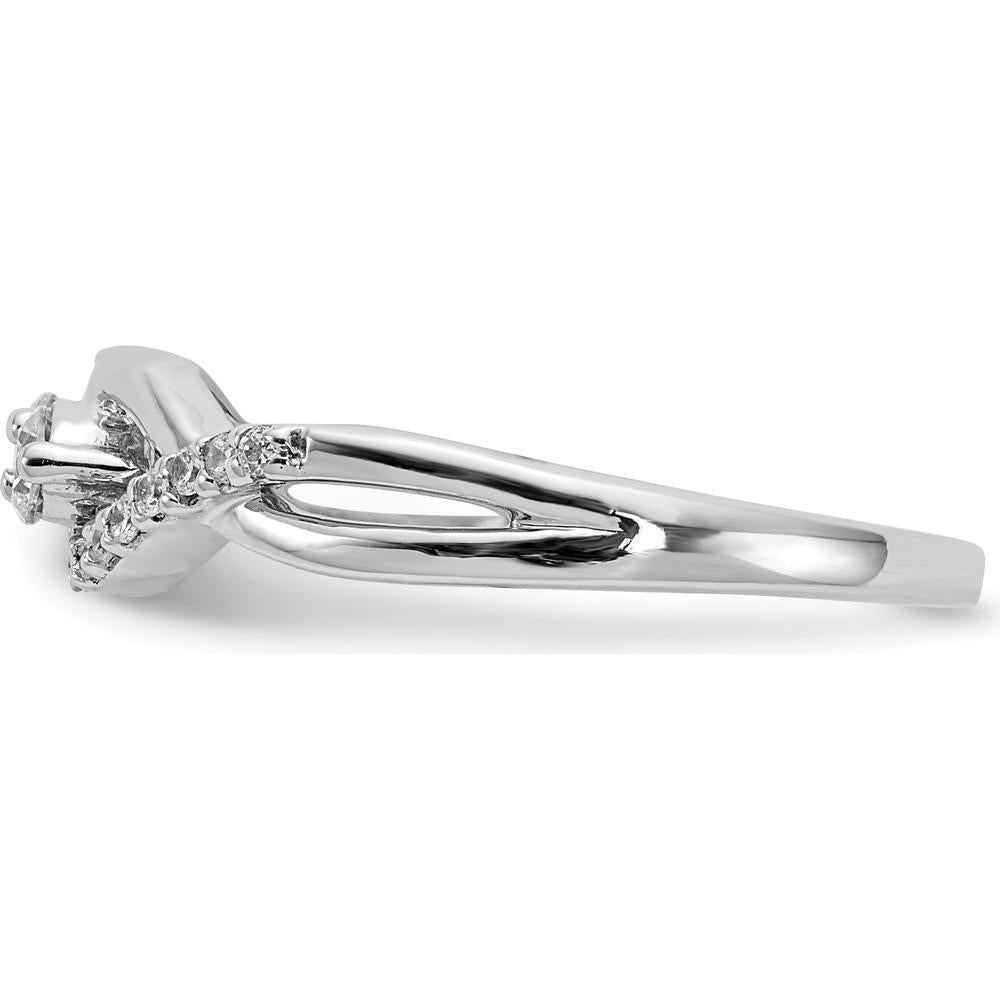 14K White Gold Infinity Ring with Round Natural Diamonds - 0.17 Carat Total Diamond Weight by 0