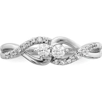 14K White Gold Infinity Ring with Round Natural Diamonds - 0.17 Carat Total Diamond Weight by 0