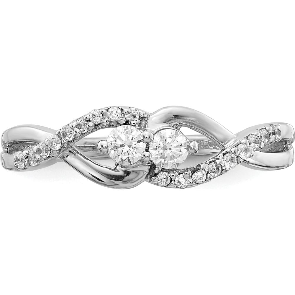 14K White Gold Infinity Ring with Round Natural Diamonds - 0.17 Carat Total Diamond Weight by 0