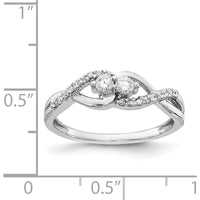14K White Gold Infinity Ring with Round Natural Diamonds - 0.17 Carat Total Diamond Weight by 0