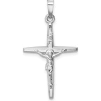 14K White Gold INRI Crucifix Pendant Charm - Polished Finish by Oro Pregiato