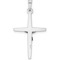 14K White Gold INRI Crucifix Pendant Charm - Polished Finish by Oro Pregiato