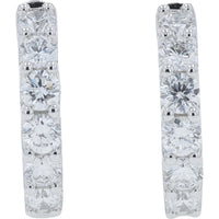 14K White Gold Inside-Out Hoop Earrings with Prong-Set Lab Grown Diamonds - 1.80 Carat Total Diamond Weight