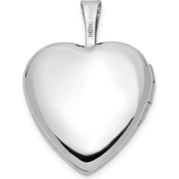 14K White Gold Interlocked Hearts Photo Locket Pendant - Engravable, Polished Finish by Monteluci Fine Jewelry