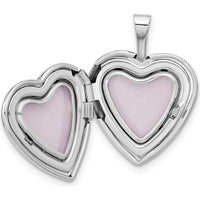 14K White Gold Interlocked Hearts Photo Locket Pendant - Engravable, Polished Finish by Monteluci Fine Jewelry