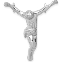 14K White Gold Jesus Pendant Slide with Rhodium Plating - 40mm by Oro Pregiato