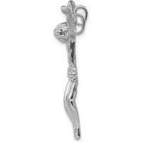 14K White Gold Jesus Pendant Slide with Rhodium Plating - 40mm by Oro Pregiato