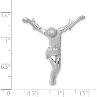14K White Gold Jesus Pendant Slide with Rhodium Plating - 40mm by Oro Pregiato