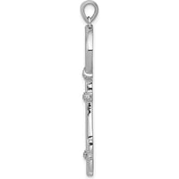 14K White Gold Key Pendant with Round Diamonds - 0.12 Carat Total Diamond Weight by Monteluci Fine Jewelry