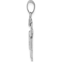 14K White Gold Kids Boy with Hat Diamond Kiss Charm with 0.015 Carat Round Diamond by Oro Pregiato