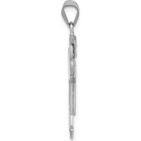 14K White Gold Kids Medium Boy with Hat Engravable Pendant Charm by Oro Pregiato