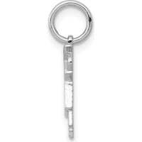 14K White Gold Kids Mini Boy Kiss Charm Pendant with Textured Back by Oro Pregiato