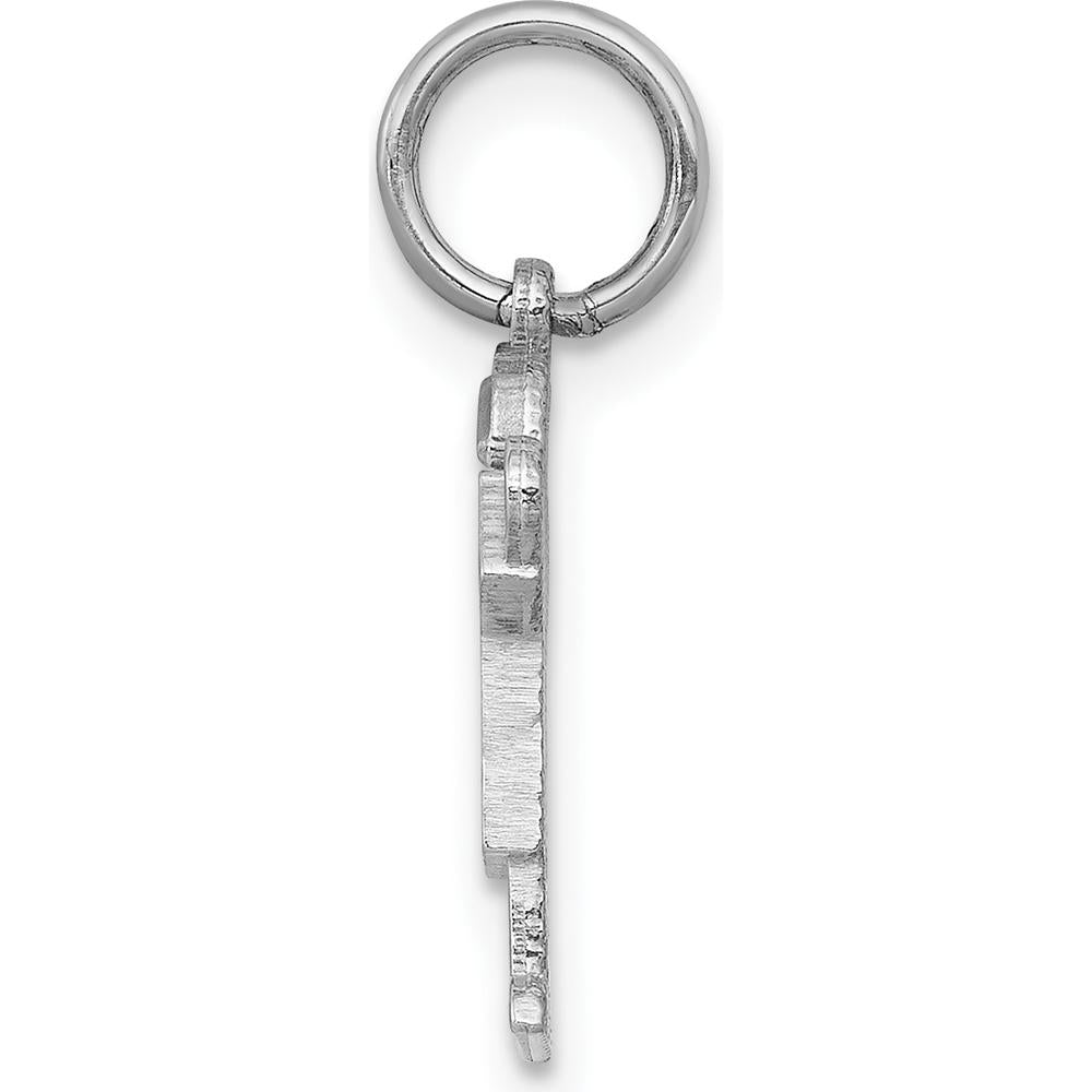 14K White Gold Kids Mini Boy Love Charm Pendant - 18mm Length, 9mm Width by Oro Pregiato