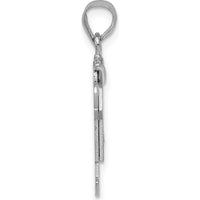 14K White Gold Kids Small Boy Charm with Diamond - 0.015 Carat Total Diamond Weight by Oro Pregiato