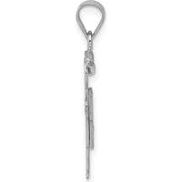 14K White Gold Kids Small Boy with Hat Diamond Pendant - 0.015 Carat Diamond Weight by Oro Pregiato