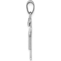 14K White Gold Kids Small Boy with Hat Engravable Kiss Charm - 25mm Length by Oro Pregiato