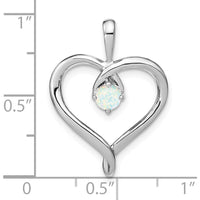 14K White Gold Lab Created Opal Heart Pendant - 0.24 Carat Total Opal Weight by Lumare Gioia