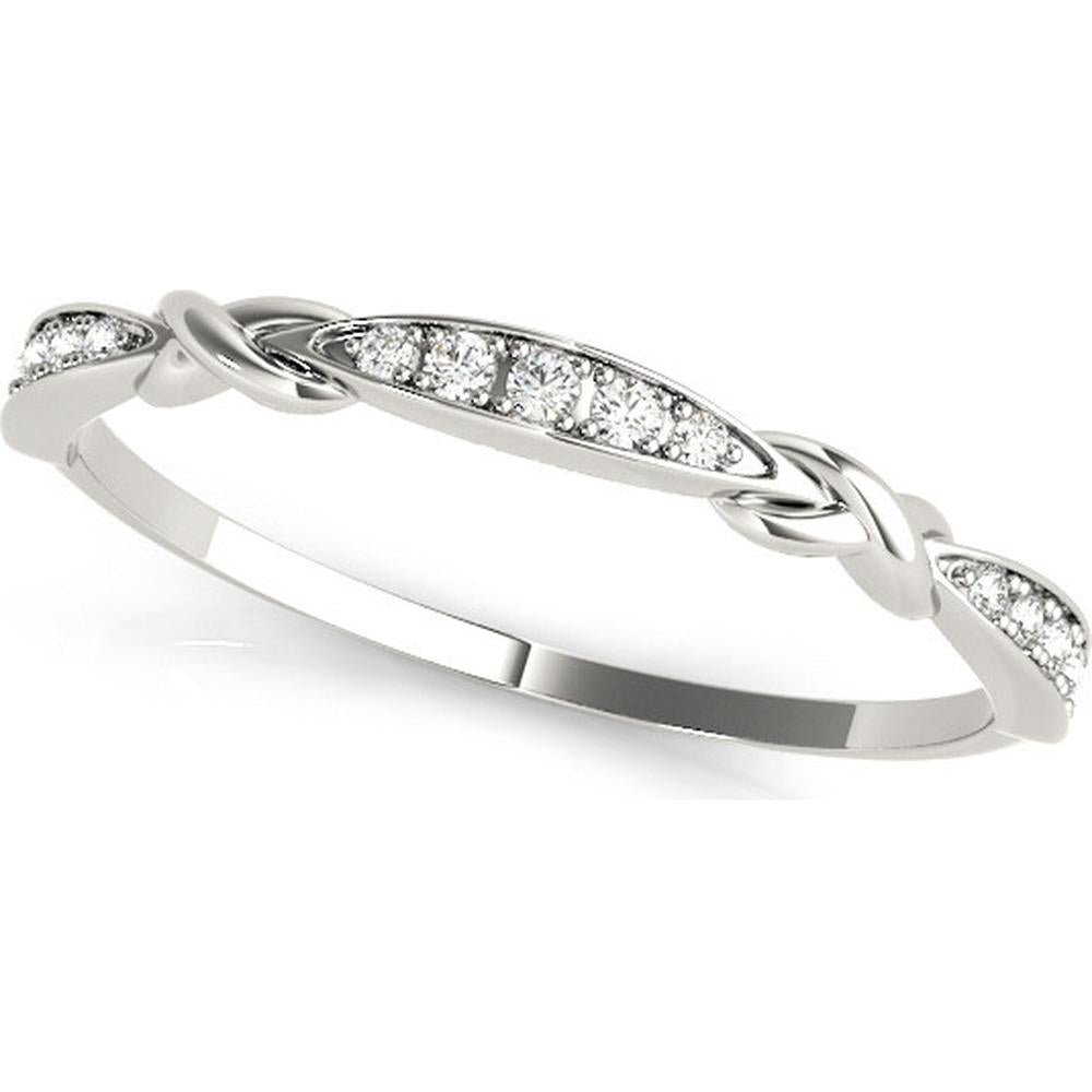14K White Gold Lab Diamond Fashion Band - 0.07 Carat Total Weight - Size 7 by Robinson's Jewelers