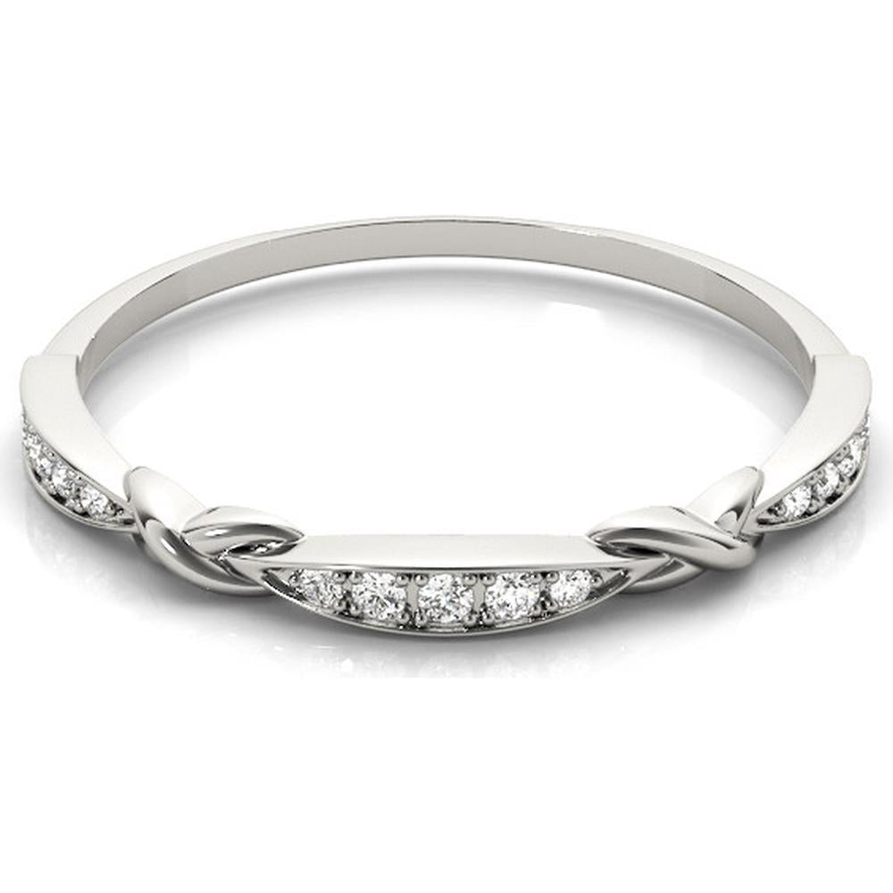 14K White Gold Lab Diamond Fashion Band - 0.07 Carat Total Weight - Size 7 by Robinson's Jewelers