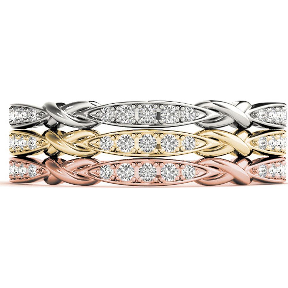 14K White Gold Lab Diamond Fashion Band - 0.07 Carat Total Weight - Size 7 by Robinson's Jewelers