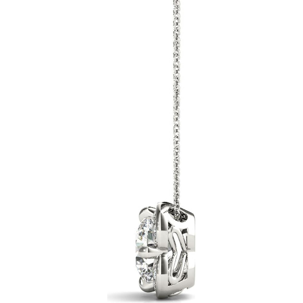 14K White Gold Lab Diamond Halo Pendant - 0.067 Carat Total Weight by Robinson's Jewelers